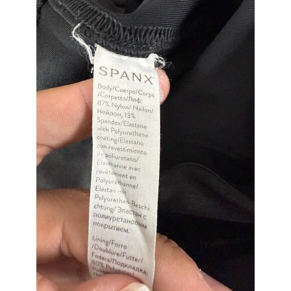 Spanx Size S Faux Leather Casual Leggings Black Elastic Waist Pull On Stretch - Picture 9 of 11